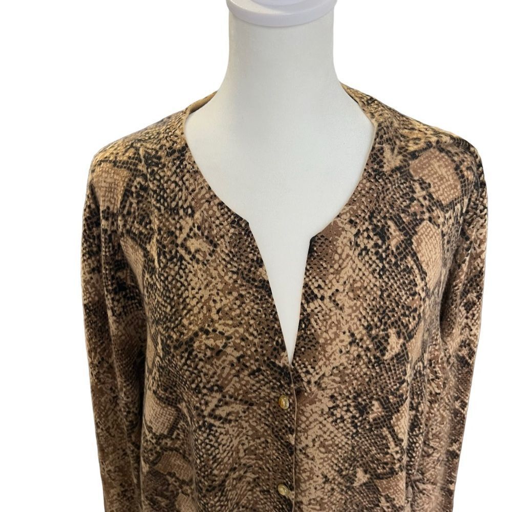 Eileen Fisher Snake Print Open Front Cardigan Swe… - image 6